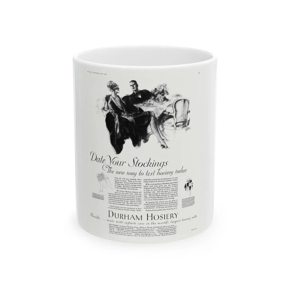 Durham Hosiery ad, McCall's, May 1927 - White Coffee Mug-11oz-Go Mug Yourself