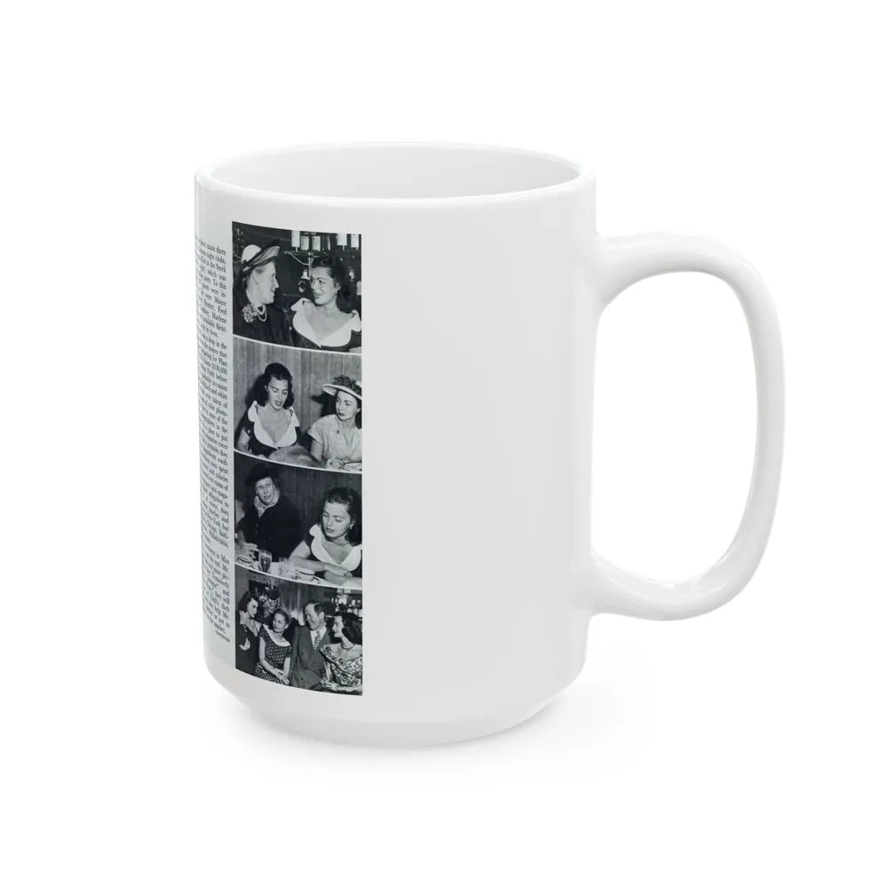 Faith Domergue #232 - [Pages 68 & 69] Pages 11 & 12 of 14+5 B&W Photos & Long Article on her from Pageant Digest Mag. April '51 (Vintage Female Icon) White Coffee Mug-Go Mug Yourself