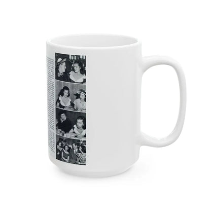 Faith Domergue #232 - [Pages 68 & 69] Pages 11 & 12 of 14+5 B&W Photos & Long Article on her from Pageant Digest Mag. April '51 (Vintage Female Icon) White Coffee Mug-Go Mug Yourself