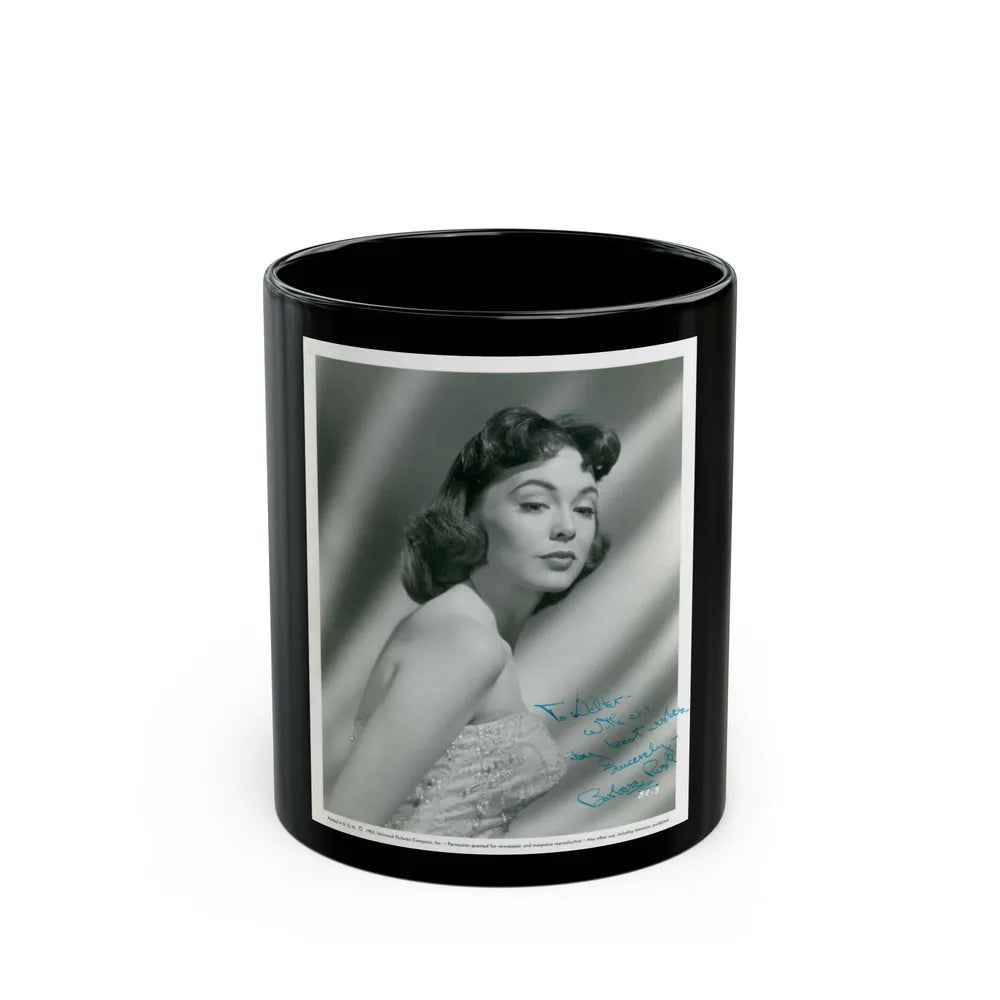 Barbara Rush #241 (Vintage Female Icon) Black Coffee Mug-11oz-Go Mug Yourself