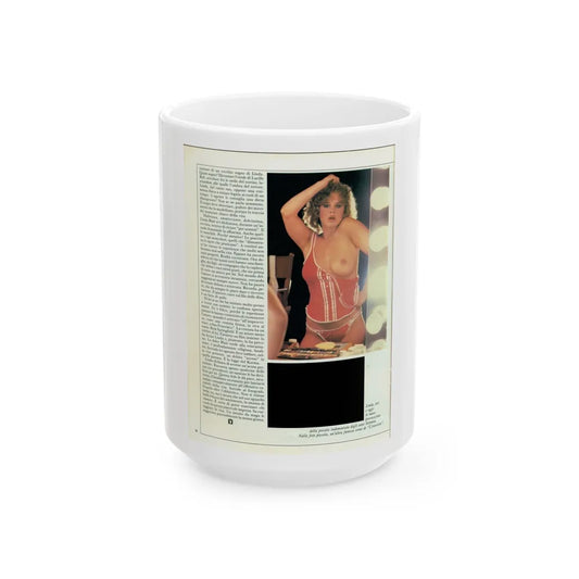 Linda Blair #221 - Partially Topless (Vintage Female Icon) White Coffee Mug-15oz-Go Mug Yourself