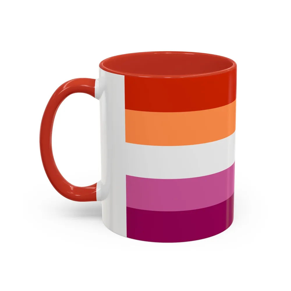 Lesbian 3 Pride Flag - Accent Coffee Mug-Go Mug Yourself