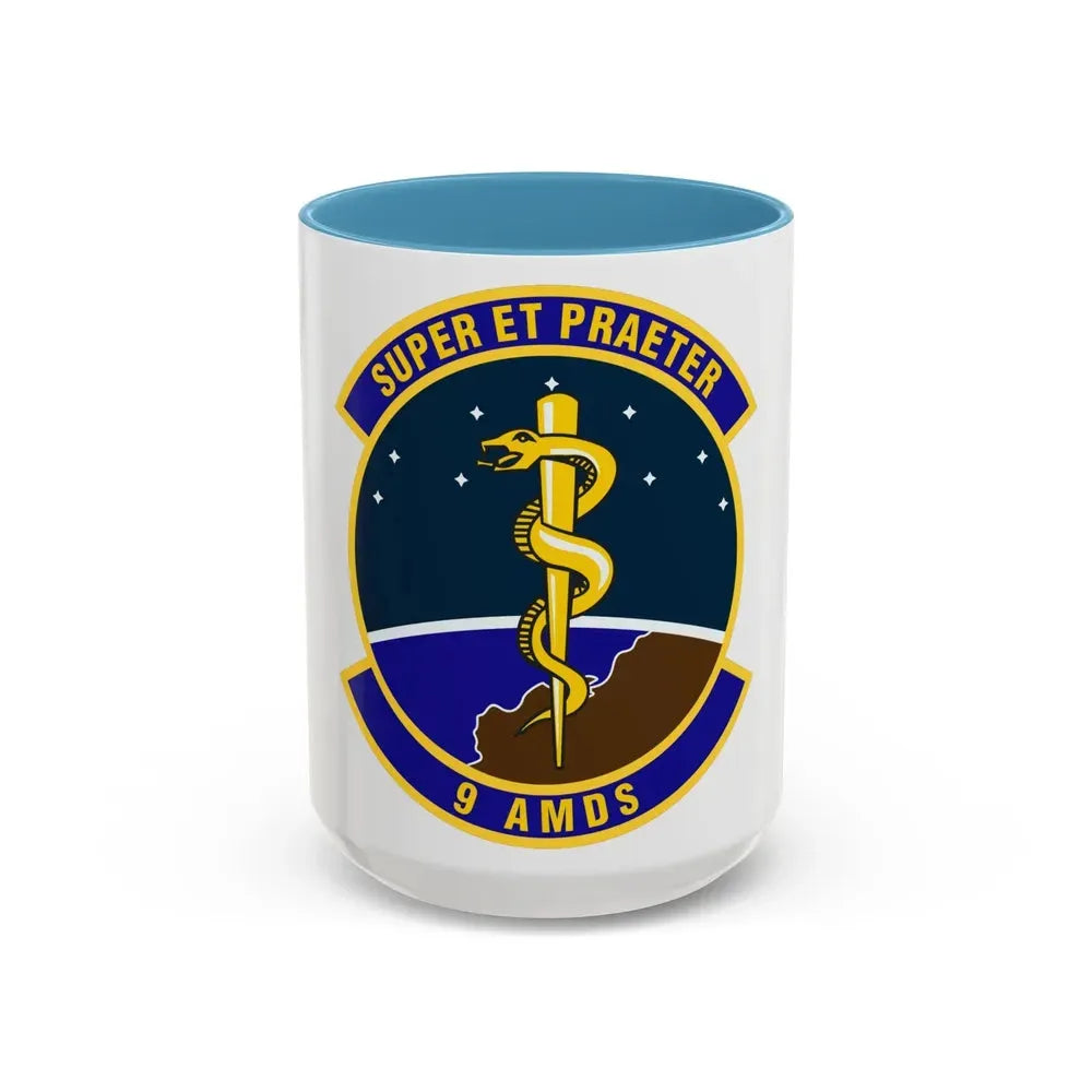 9th Aerospace Medicine Squadron (U.S. Air Force) Accent Coffee Mug 15oz Light Blue - Go Mug Yourself