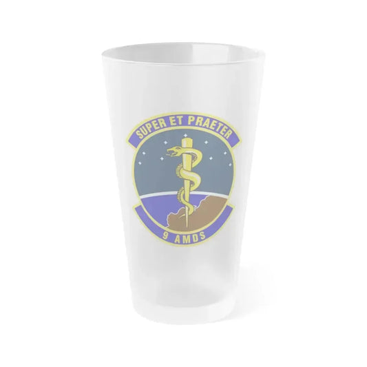 9th Aerospace Medicine Squadron (U.S. Air Force) Frosted Pint Glass 16oz 16oz Frosted - Go Mug Yourself