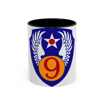 9th Air Force (U.S. Army) Accent Coffee Mug-11oz-Black-Go Mug Yourself