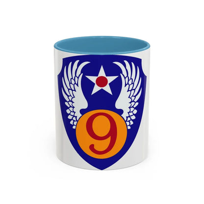 9th Air Force (U.S. Army) Accent Coffee Mug-11oz-Light Blue-Go Mug Yourself