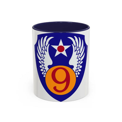 9th Air Force (U.S. Army) Accent Coffee Mug-11oz-Navy-Go Mug Yourself