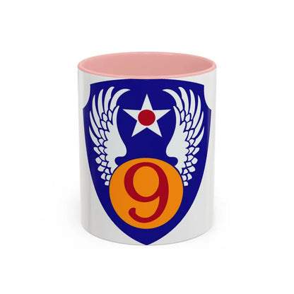 9th Air Force (U.S. Army) Accent Coffee Mug-11oz-Pink-Go Mug Yourself