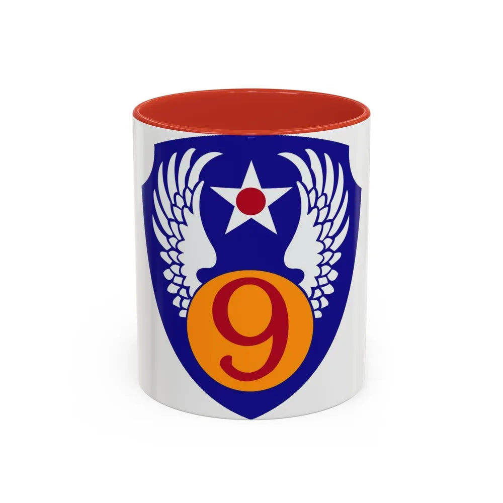 9th Air Force (U.S. Army) Accent Coffee Mug-11oz-Red-Go Mug Yourself