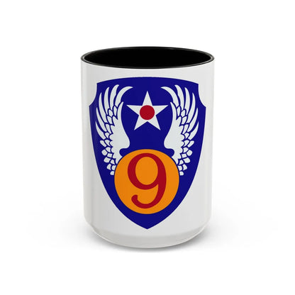 9th Air Force (U.S. Army) Accent Coffee Mug-15oz-Black-Go Mug Yourself