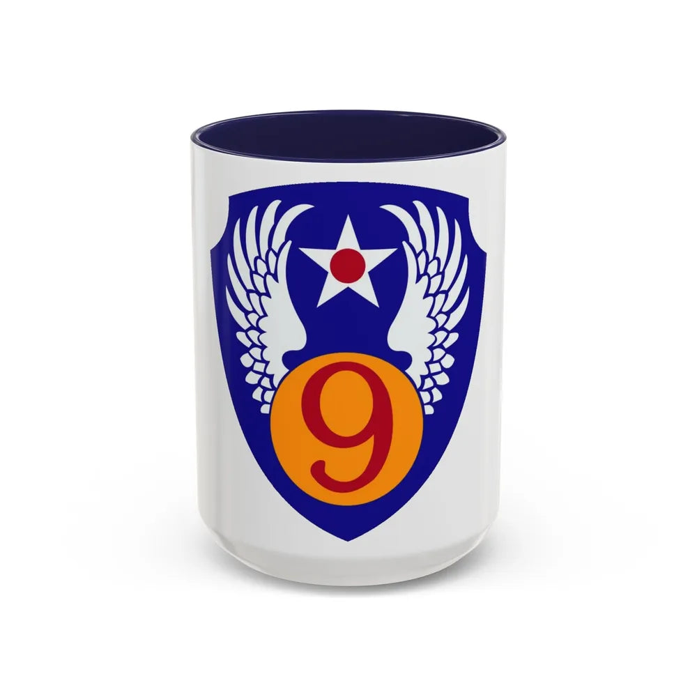 9th Air Force (U.S. Army) Accent Coffee Mug-15oz-Navy-Go Mug Yourself