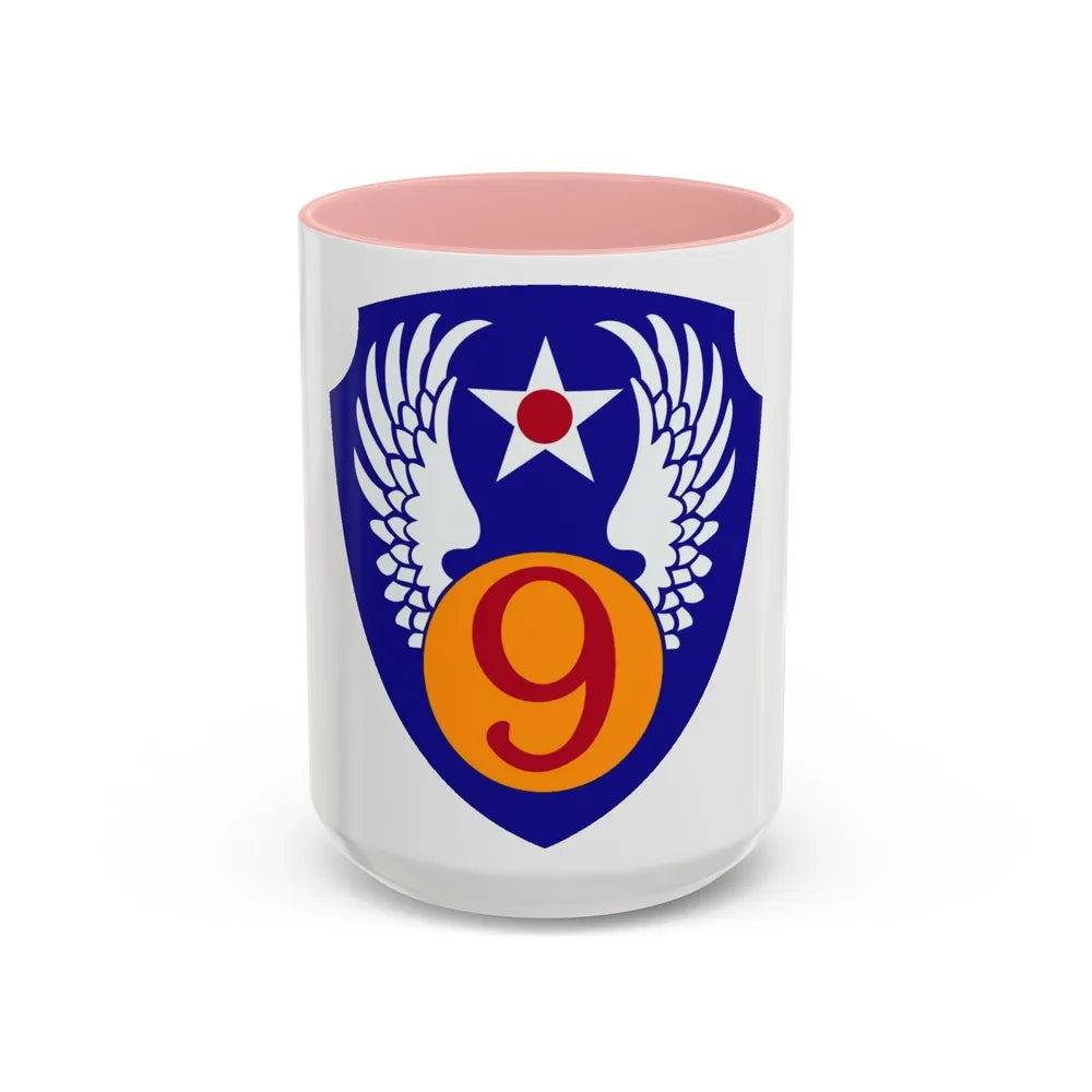 9th Air Force (U.S. Army) Accent Coffee Mug-15oz-Pink-Go Mug Yourself