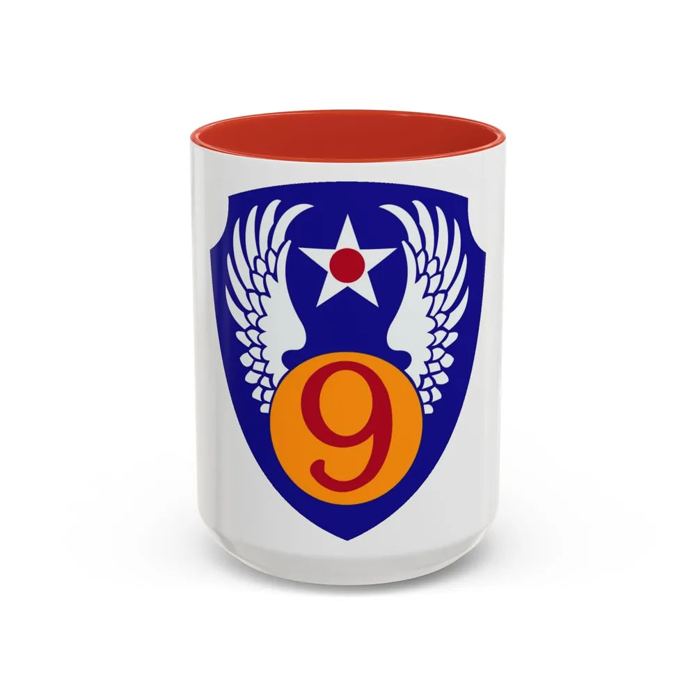 9th Air Force (U.S. Army) Accent Coffee Mug-15oz-Red-Go Mug Yourself