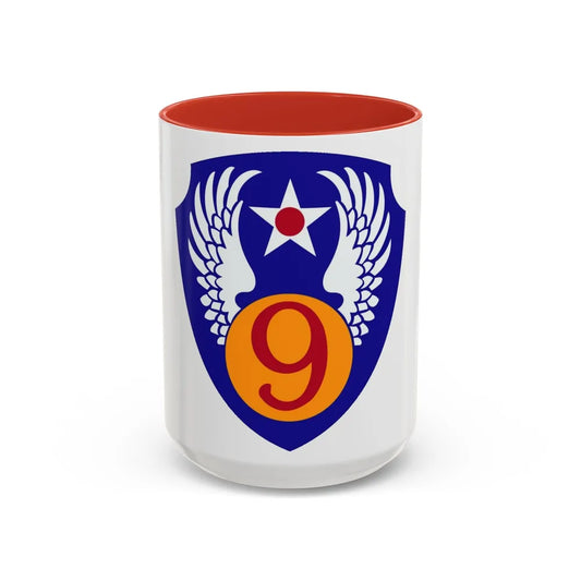 9th Air Force (U.S. Army) Accent Coffee Mug-15oz-Red-Go Mug Yourself