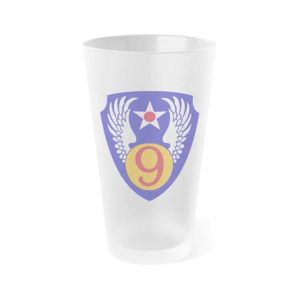 9th Air Force (U.S. Army) Frosted Pint Glass 16oz-Go Mug Yourself