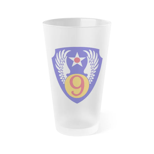 9th Air Force (U.S. Army) Frosted Pint Glass 16oz-Go Mug Yourself