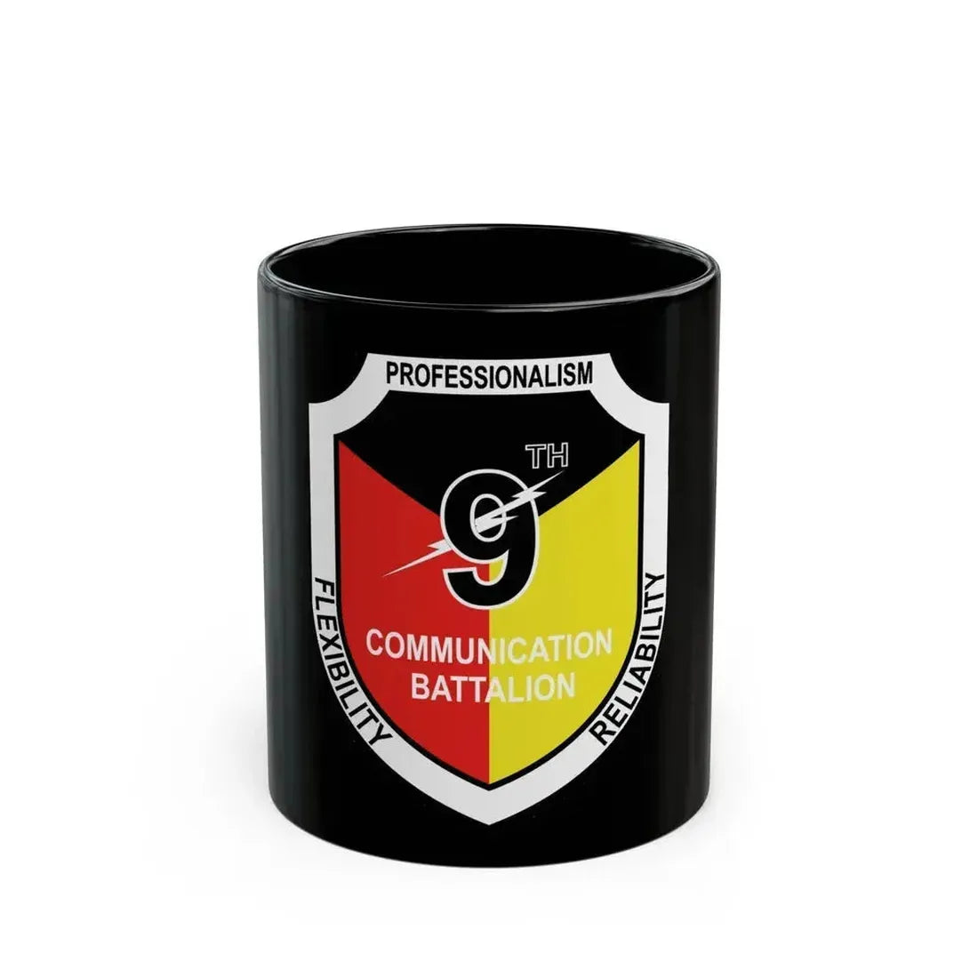 9th Communication Battalion (USMC) Black Coffee Mug 11oz - Go Mug Yourself