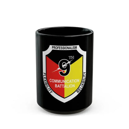 9th Communication Battalion (USMC) Black Coffee Mug 15oz - Go Mug Yourself
