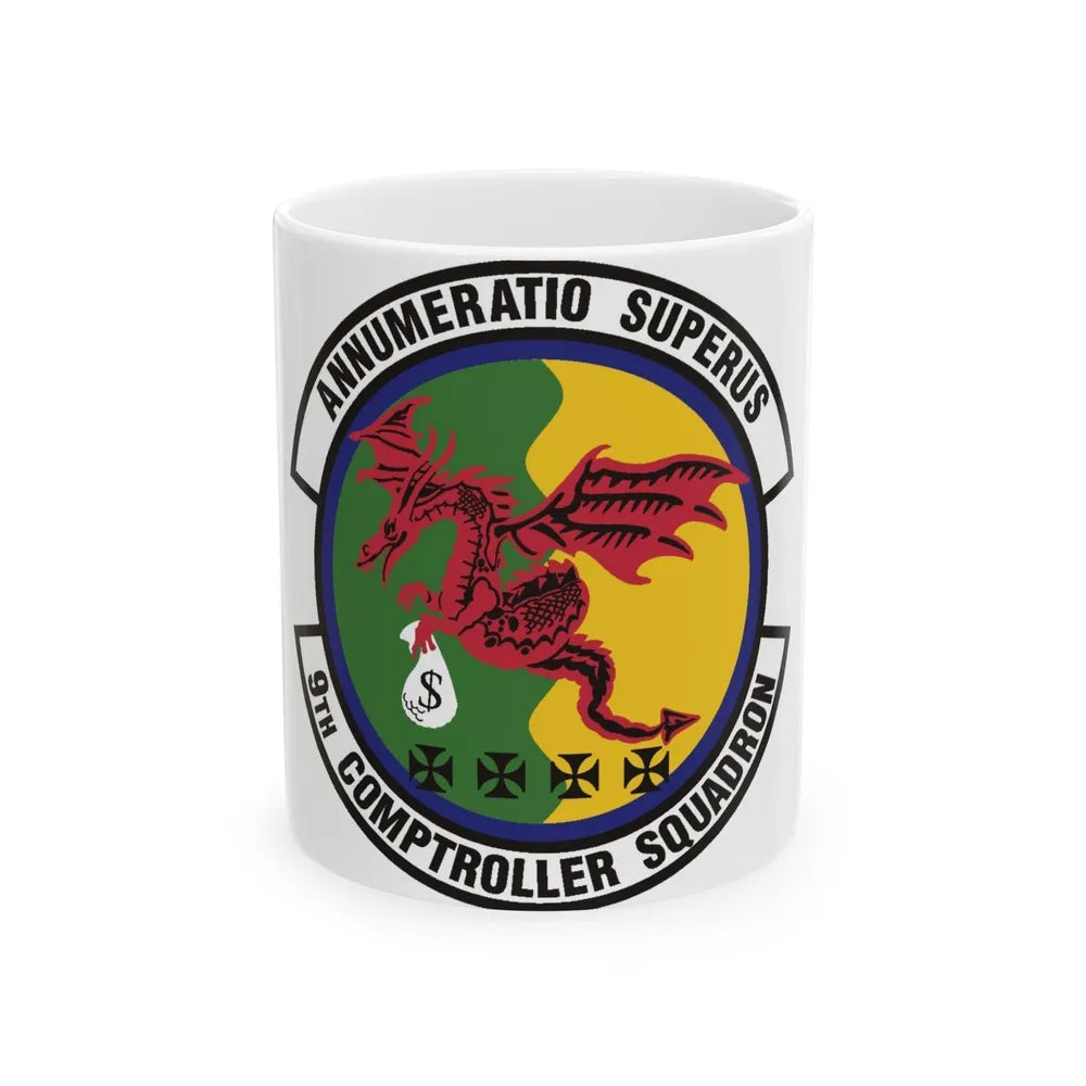 9th Comptroller Squadron (U.S. Air Force) White Coffee Mug-11oz-Go Mug Yourself