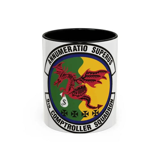 9th Comptroller Squadron (U.S. Air Force) Accent Coffee Mug 11oz Black - Go Mug Yourself