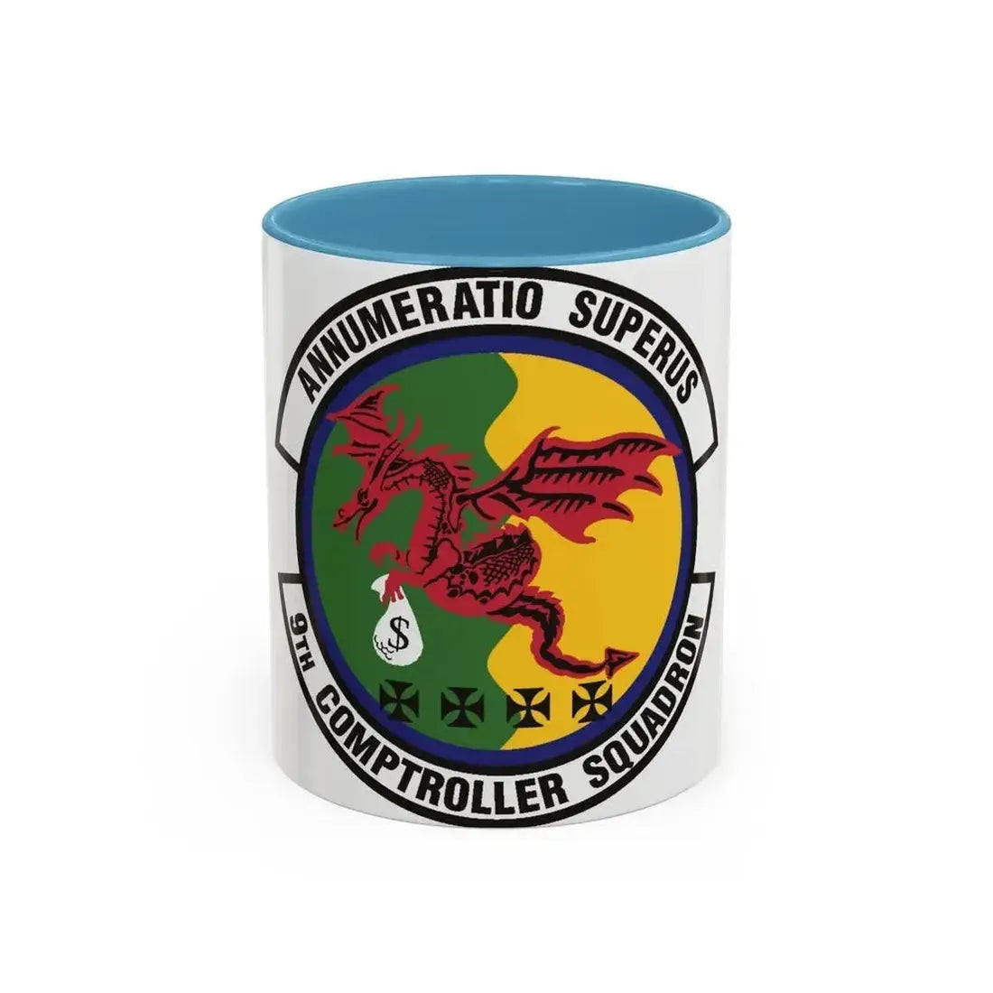9th Comptroller Squadron (U.S. Air Force) Accent Coffee Mug 11oz Light Blue - Go Mug Yourself
