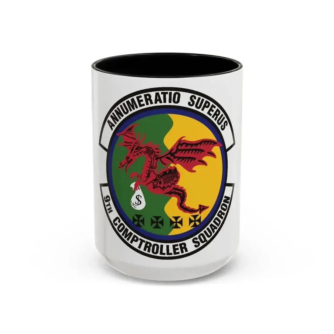 9th Comptroller Squadron (U.S. Air Force) Accent Coffee Mug 15oz Black - Go Mug Yourself