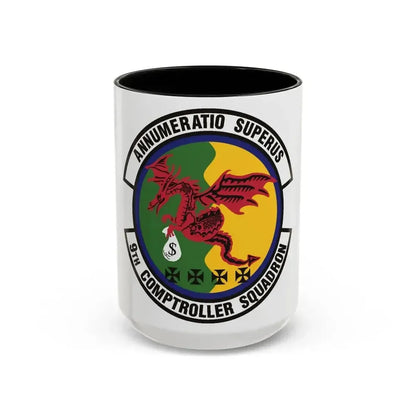 9th Comptroller Squadron (U.S. Air Force) Accent Coffee Mug 15oz Black - Go Mug Yourself