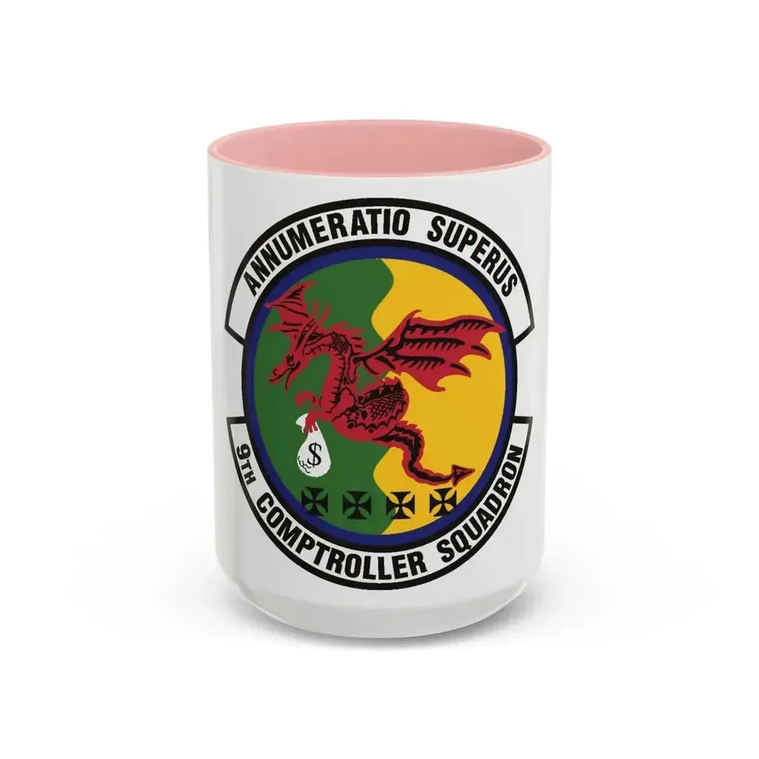 9th Comptroller Squadron (U.S. Air Force) Accent Coffee Mug 15oz Pink - Go Mug Yourself