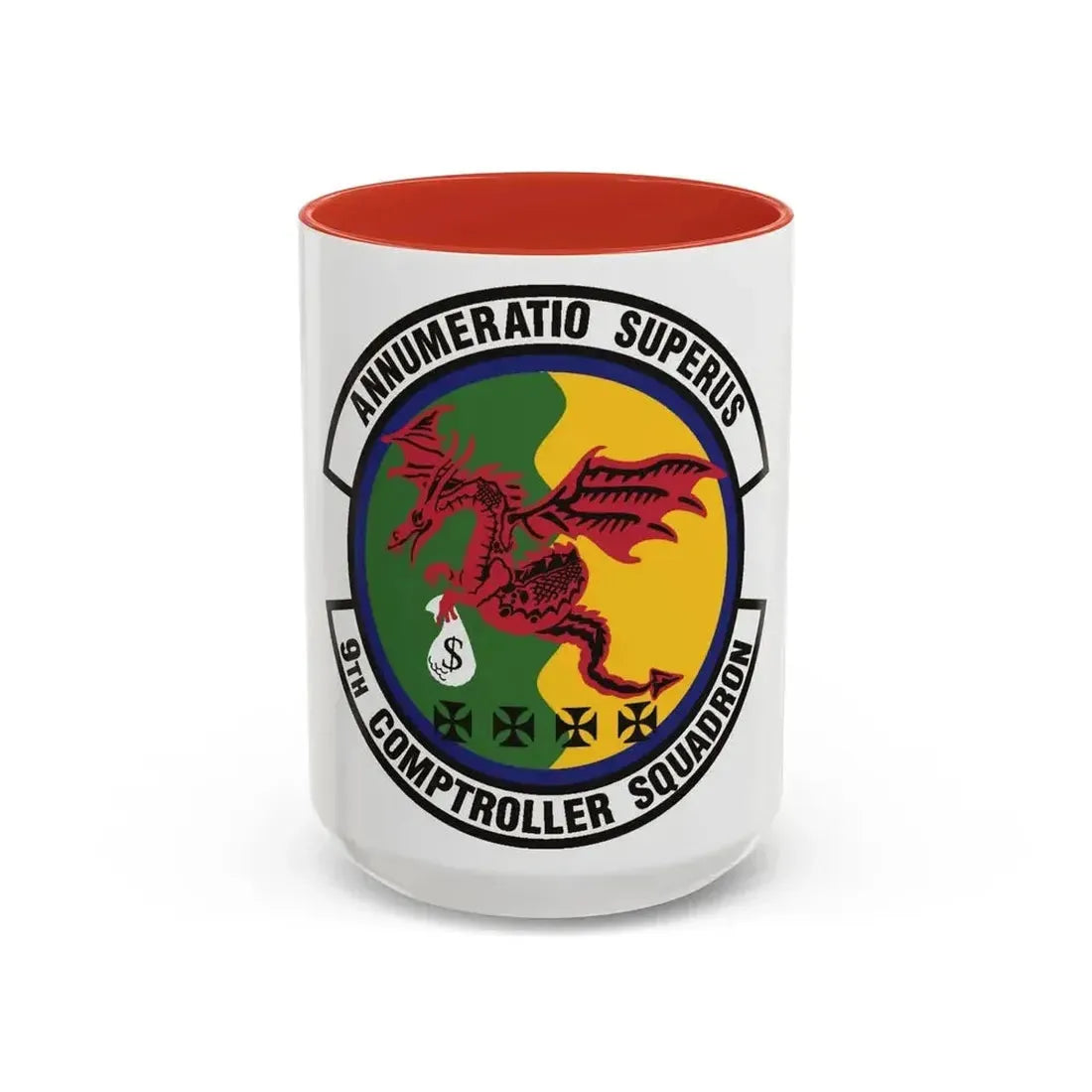 9th Comptroller Squadron (U.S. Air Force) Accent Coffee Mug 15oz Red - Go Mug Yourself