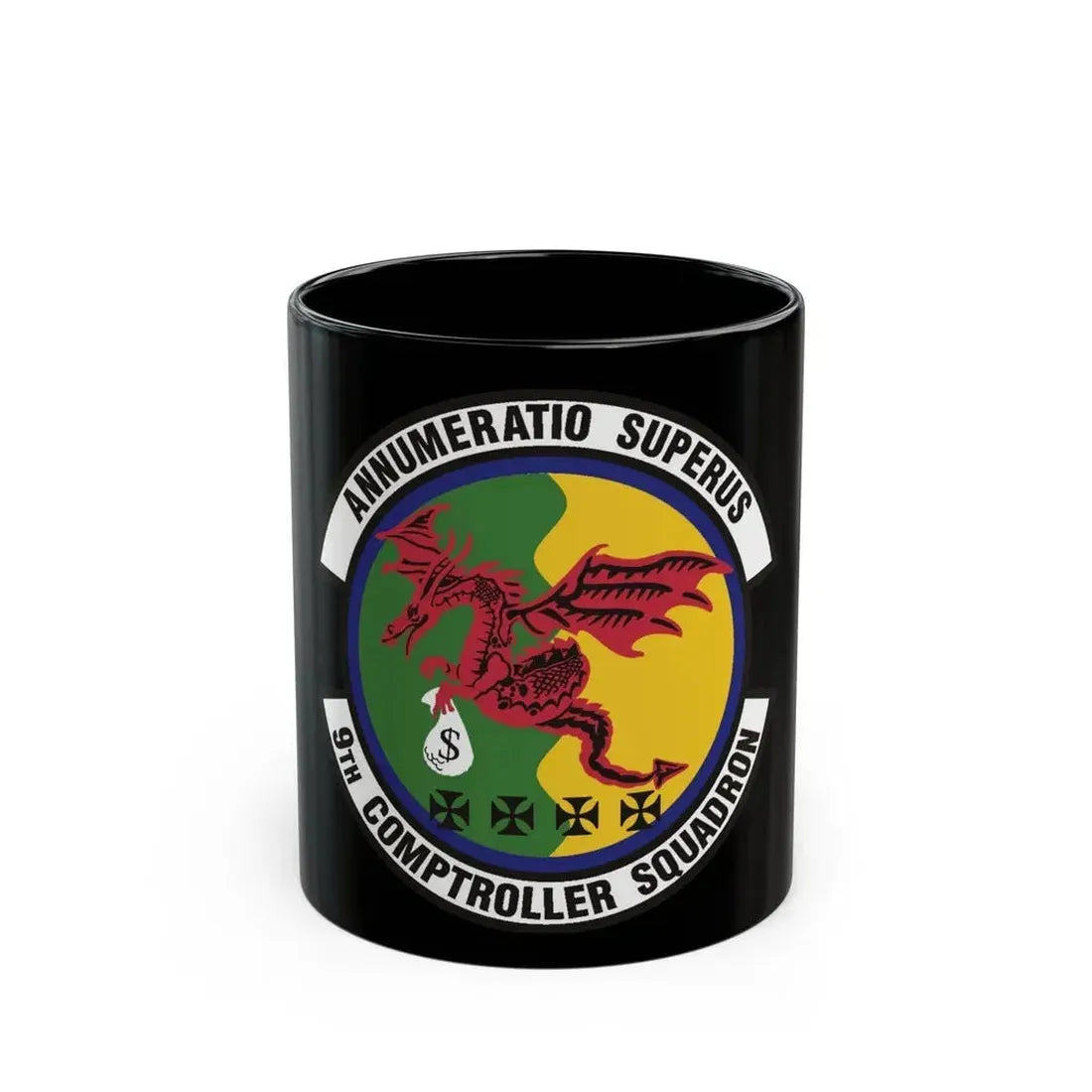 9th Comptroller Squadron (U.S. Air Force) Black Coffee Mug 11oz - Go Mug Yourself