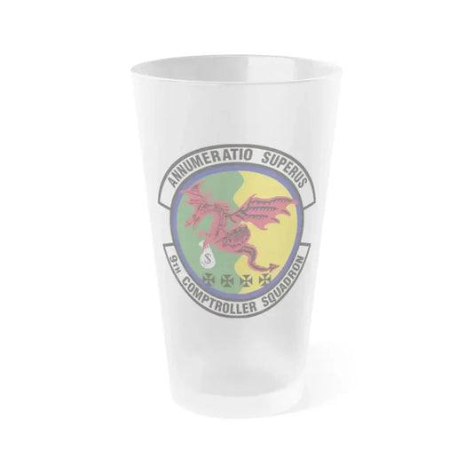 9th Comptroller Squadron (U.S. Air Force) Frosted Pint Glass 16oz 16oz Frosted - Go Mug Yourself