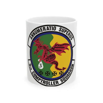 9th Comptroller Squadron (U.S. Air Force) White Coffee Mug 11oz - Go Mug Yourself