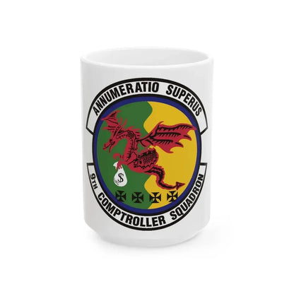 9th Comptroller Squadron (U.S. Air Force) White Coffee Mug 15oz - Go Mug Yourself