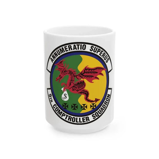 9th Comptroller Squadron (U.S. Air Force) White Coffee Mug 15oz - Go Mug Yourself