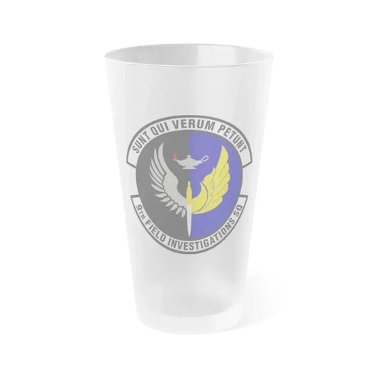 9th Field Investigations Squadron (U.S. Air Force) Frosted Pint Glass 16oz 16oz Frosted - Go Mug Yourself