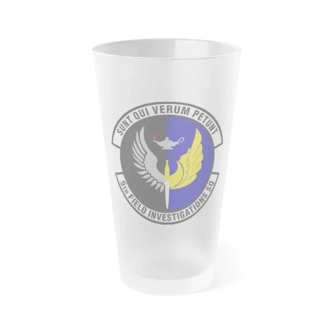 9th Field Investigations Squadron (U.S. Air Force) Frosted Pint Glass 16oz 16oz Frosted - Go Mug Yourself