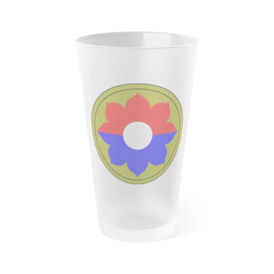 9th Infantry Division patch (U.S. Army) Frosted Pint Glass 16oz Default Title - Go Mug Yourself
