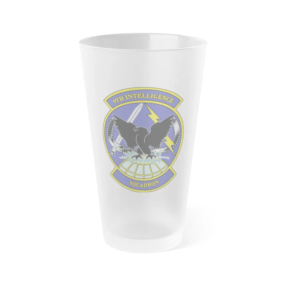 9th Intelligence Sq (U.S. Air Force) Frosted Pint Glass 16oz-16oz-Frosted-Go Mug Yourself