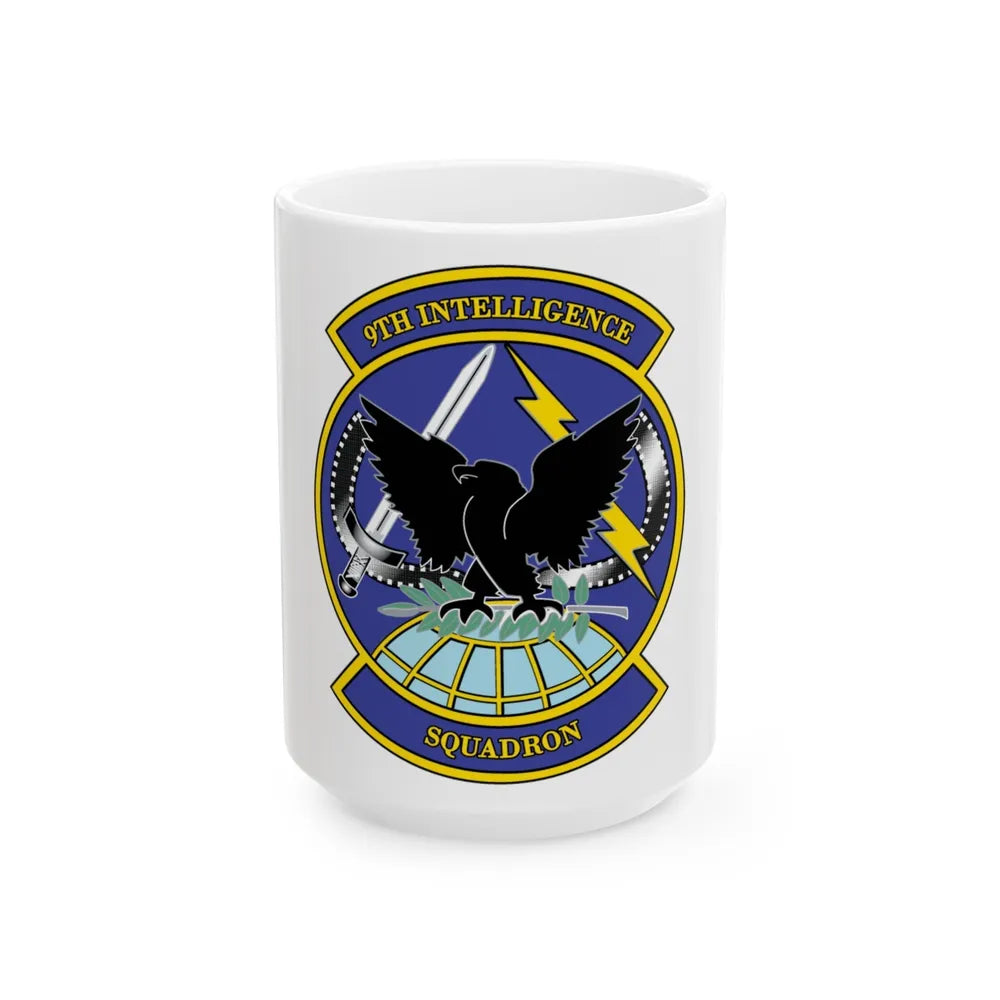 9th Intelligence Sq (U.S. Air Force) White Coffee Mug-15oz-Go Mug Yourself