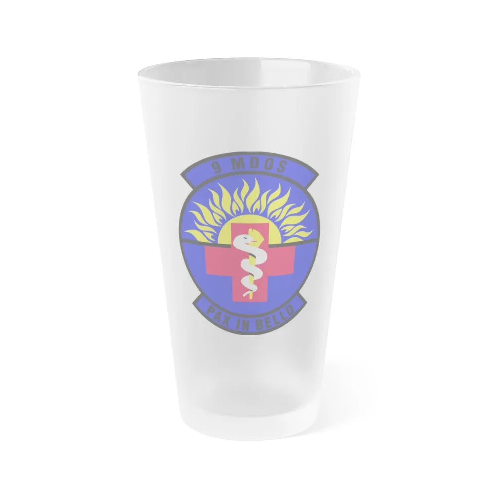 9th Medical Operations Squadron (U.S. Air Force) Frosted Pint Glass 16oz-16oz-Frosted-Go Mug Yourself