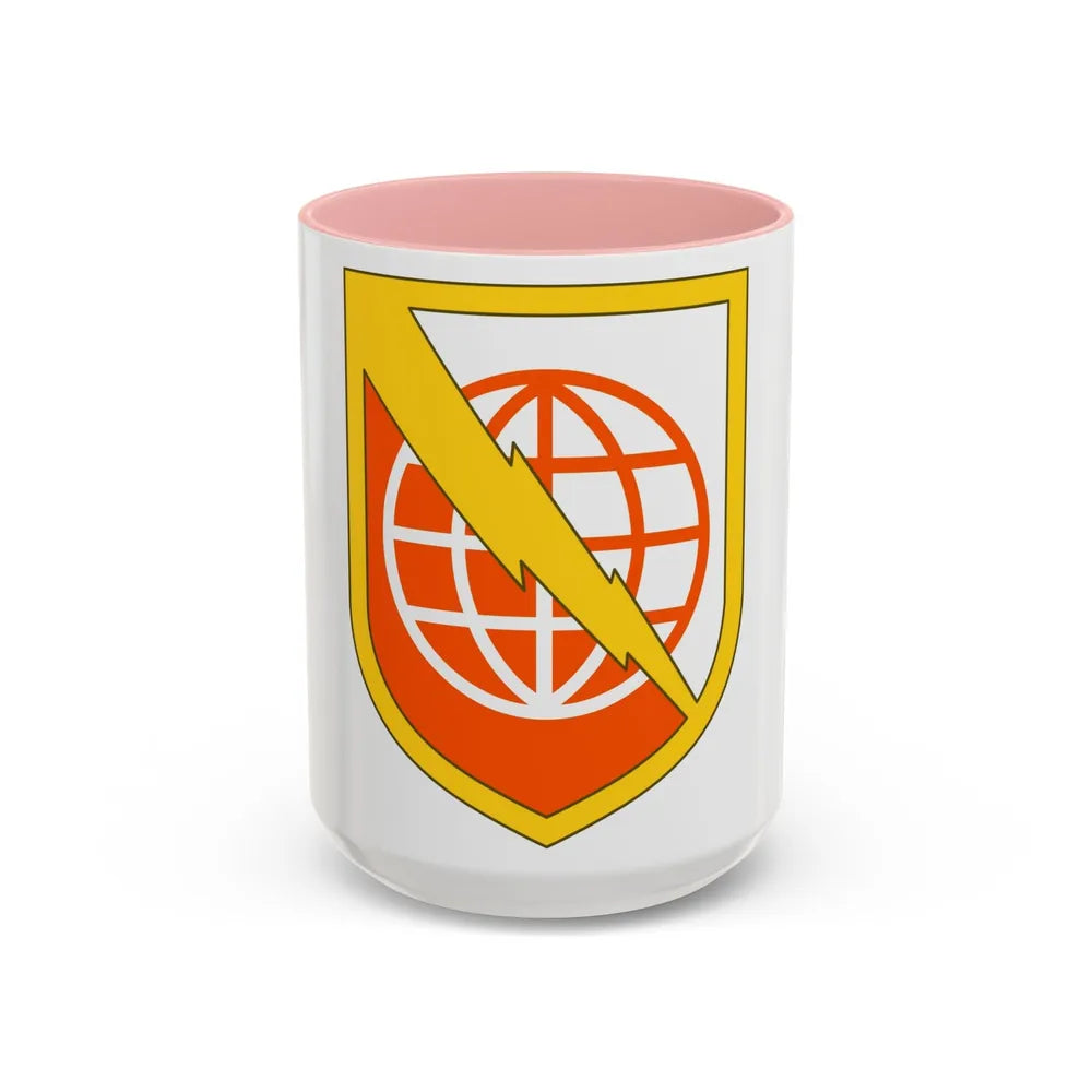 9th Signal Command (U.S. Army) Accent Coffee Mug-15oz-Pink-Go Mug Yourself