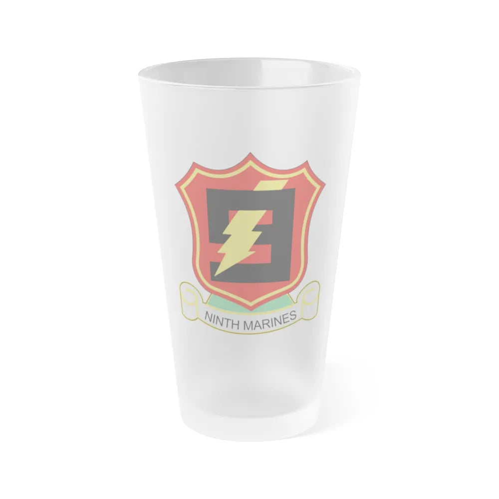 9THMARINES (USMC) Frosted Pint Glass 16oz-Go Mug Yourself