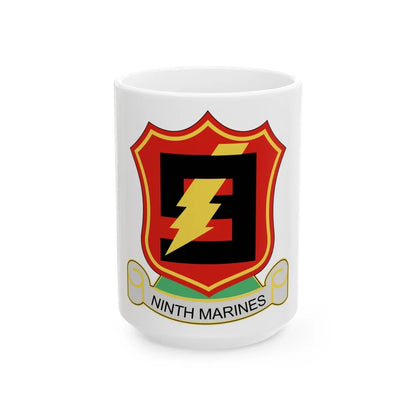 9THMARINES (USMC) White Coffee Mug-15oz-Go Mug Yourself