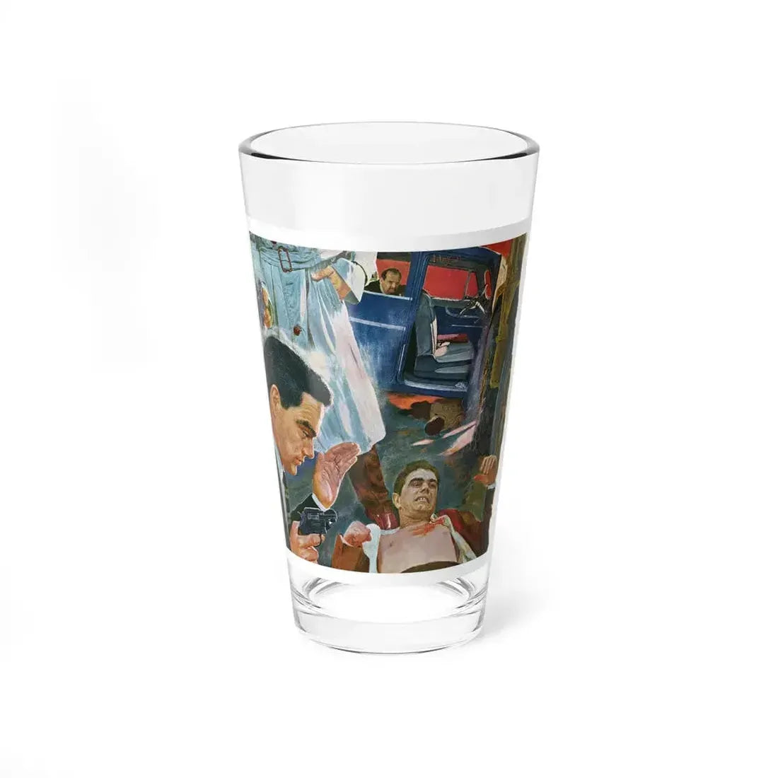 A Bad Day For O'Banion by Daniel Knapp, The Saturday Evening Post, 1960 (Magazine Illustration) Pint Glass 16oz 16oz - Go Mug Yourself