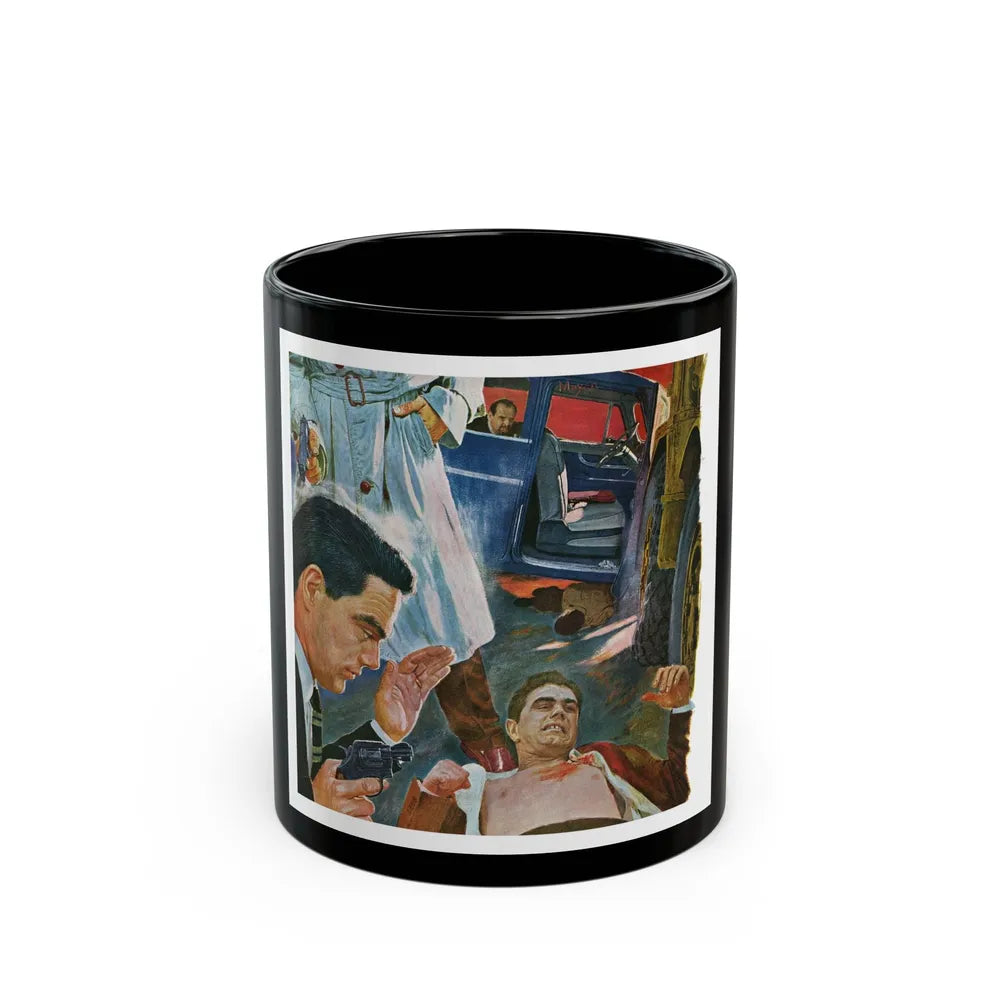 A Bad Day For O'Banion by Daniel Knapp, The Saturday Evening Post, 1960 - Black Coffee Mug-11oz-Go Mug Yourself