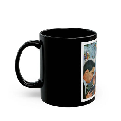 A Bad Day For O'Banion by Daniel Knapp, The Saturday Evening Post, 1960 - Black Coffee Mug-Go Mug Yourself