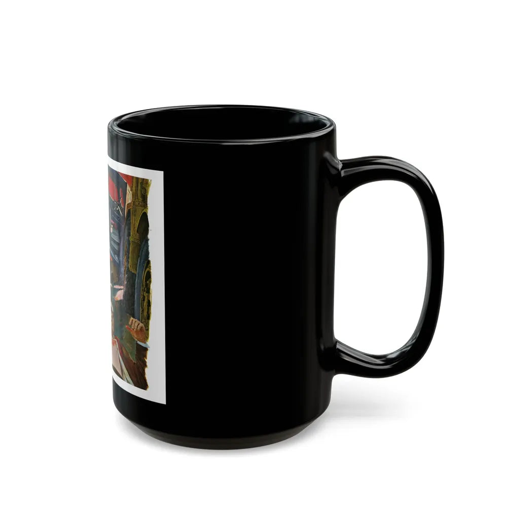 A Bad Day For O'Banion by Daniel Knapp, The Saturday Evening Post, 1960 - Black Coffee Mug-Go Mug Yourself