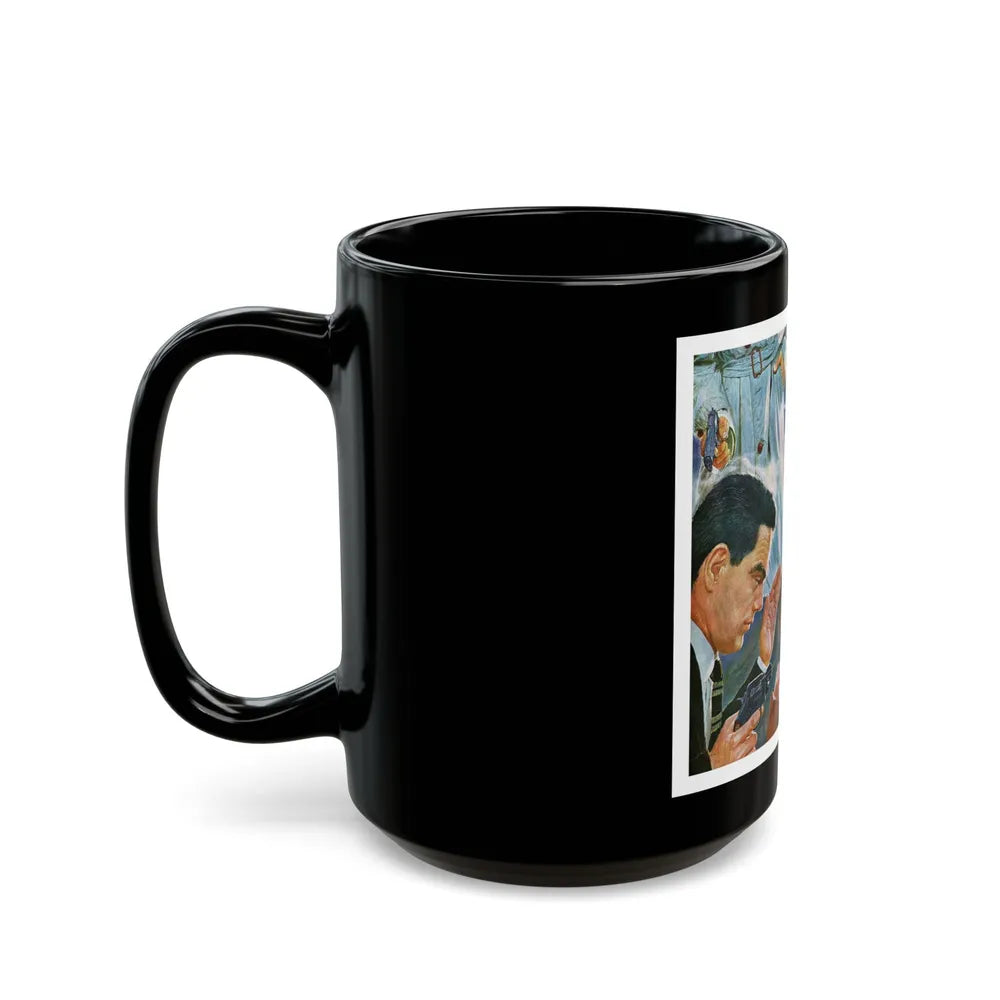 A Bad Day For O'Banion by Daniel Knapp, The Saturday Evening Post, 1960 - Black Coffee Mug-Go Mug Yourself