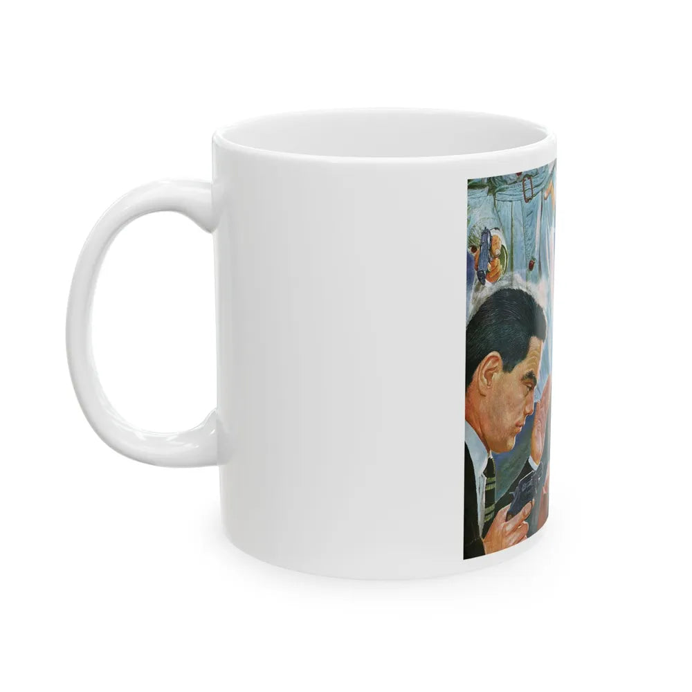 A Bad Day For O'Banion by Daniel Knapp, The Saturday Evening Post, 1960 - White Coffee Mug-Go Mug Yourself