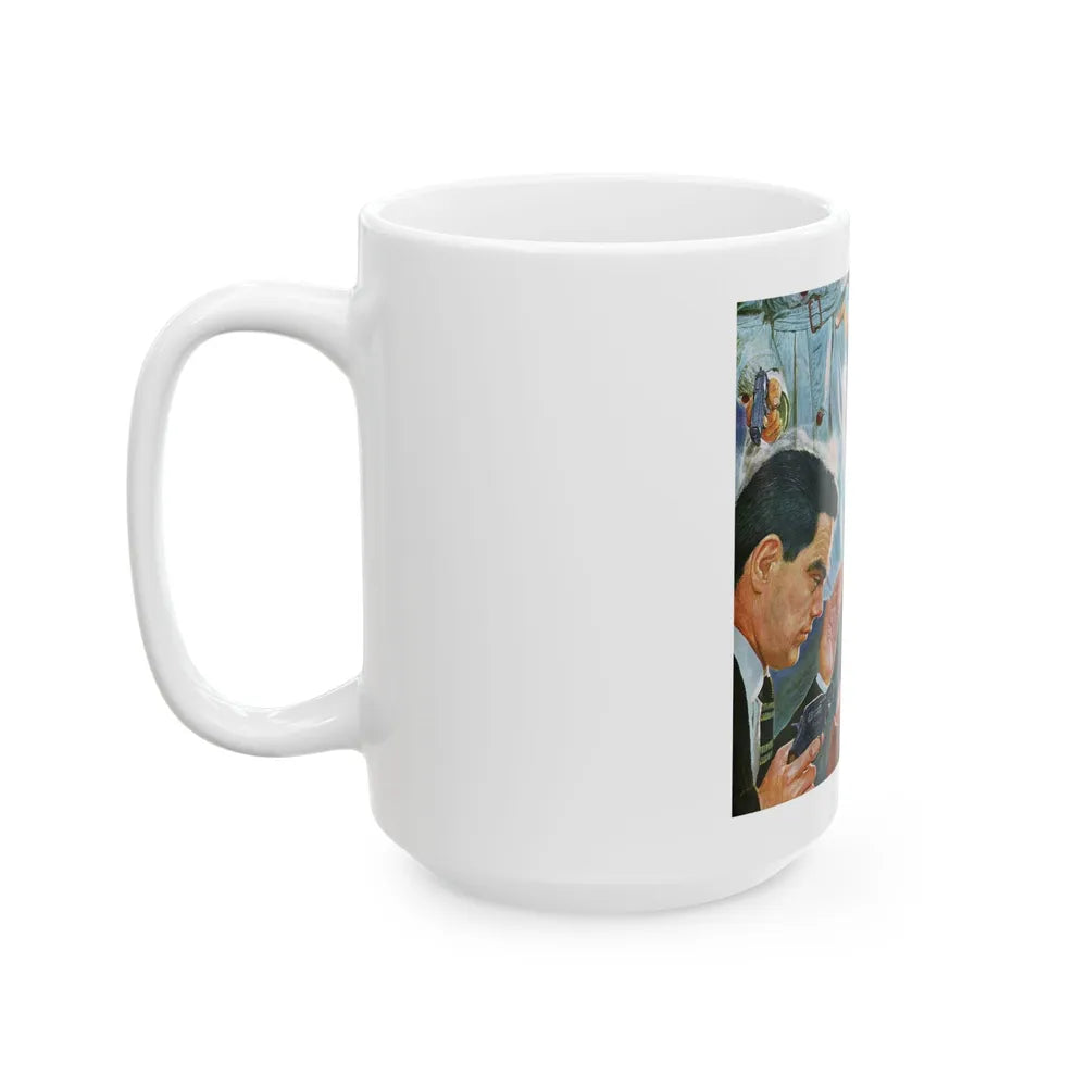 A Bad Day For O'Banion by Daniel Knapp, The Saturday Evening Post, 1960 - White Coffee Mug-Go Mug Yourself